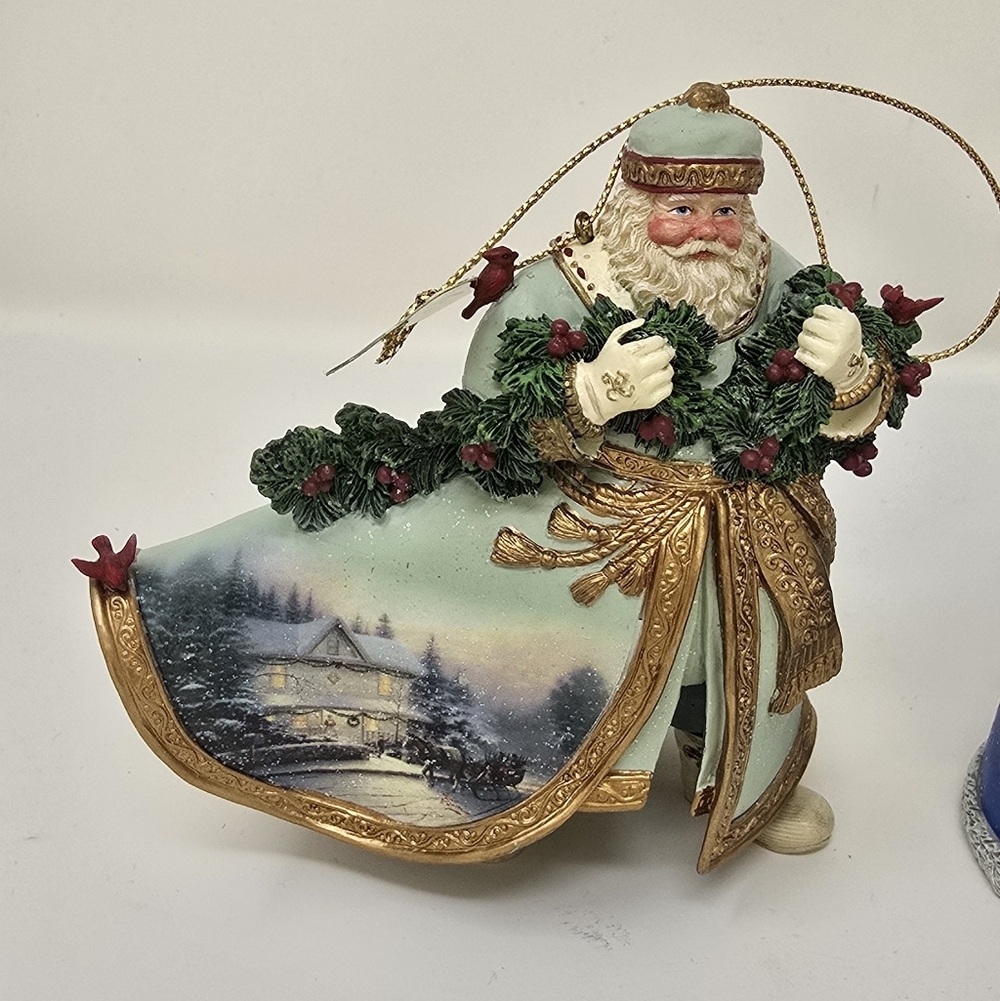Vtg Ashton Drake Thomas Kinkade old world santa ornament collection set of 3 - Picture 3 of 9